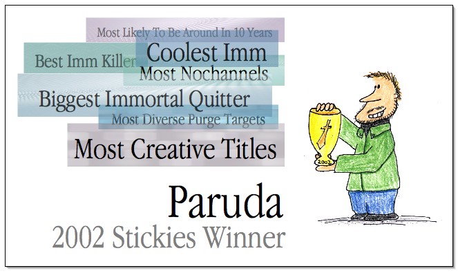 Paruda, 2002 Stickies Winner